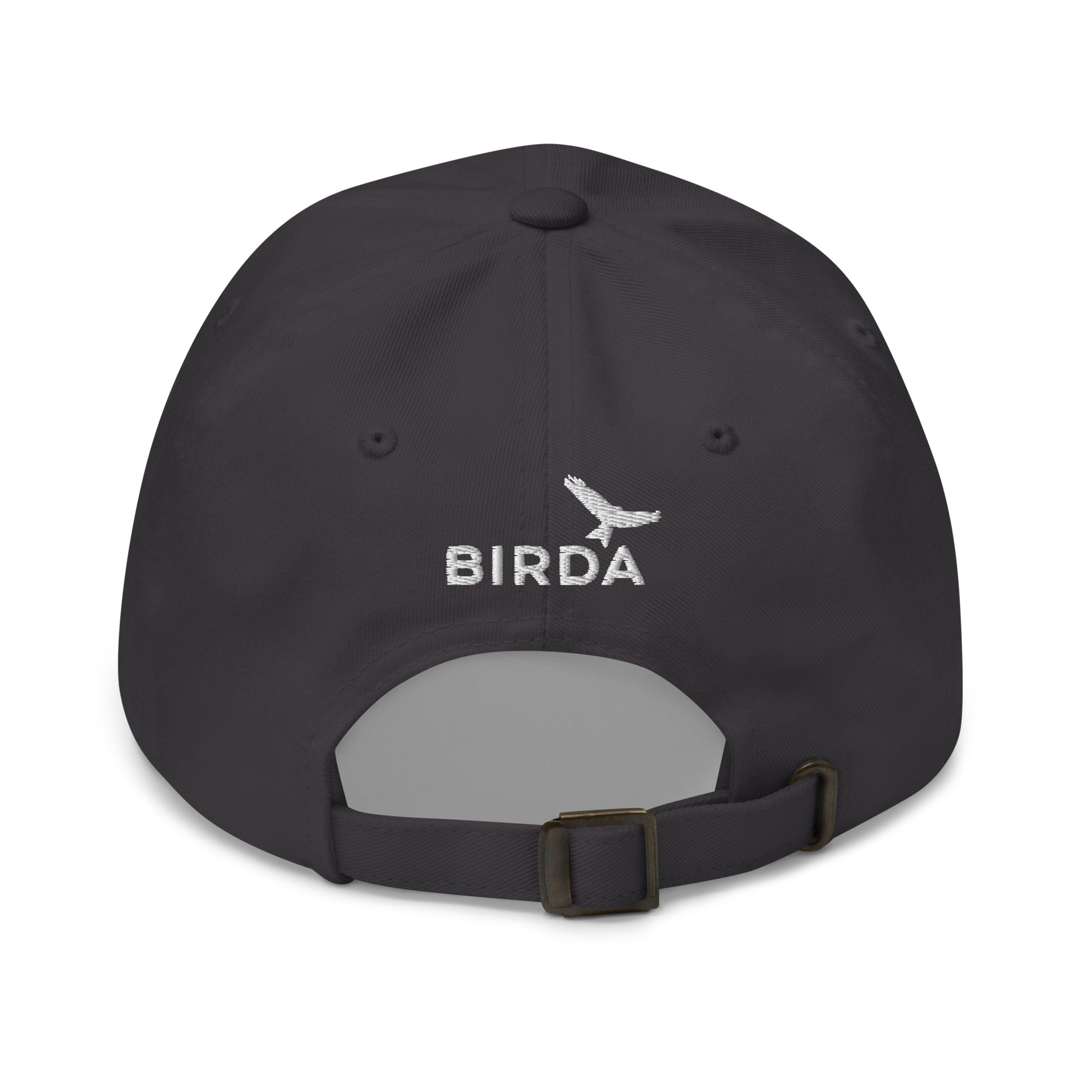dark grey bird nerd hat back
