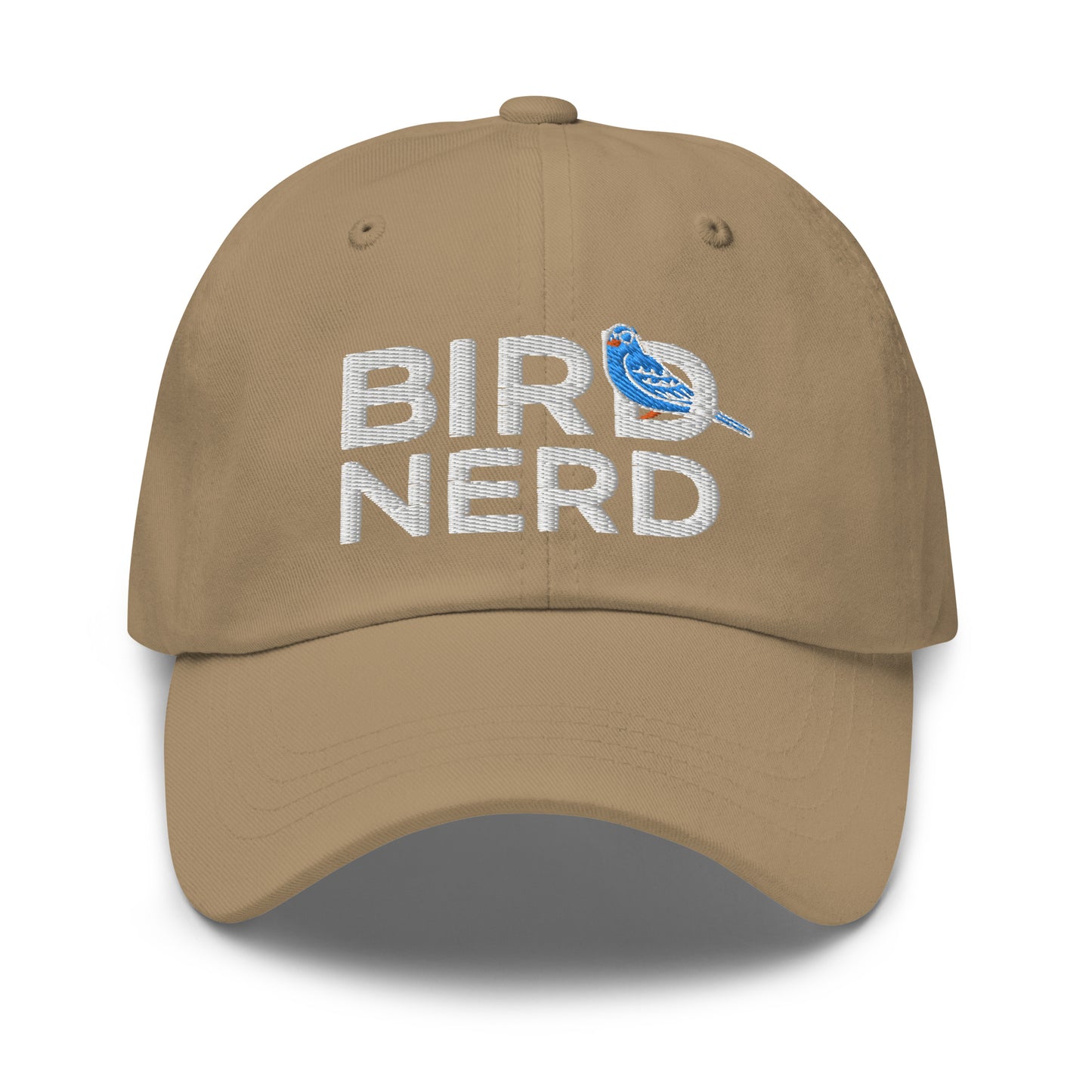 khaki bird nerd hat front