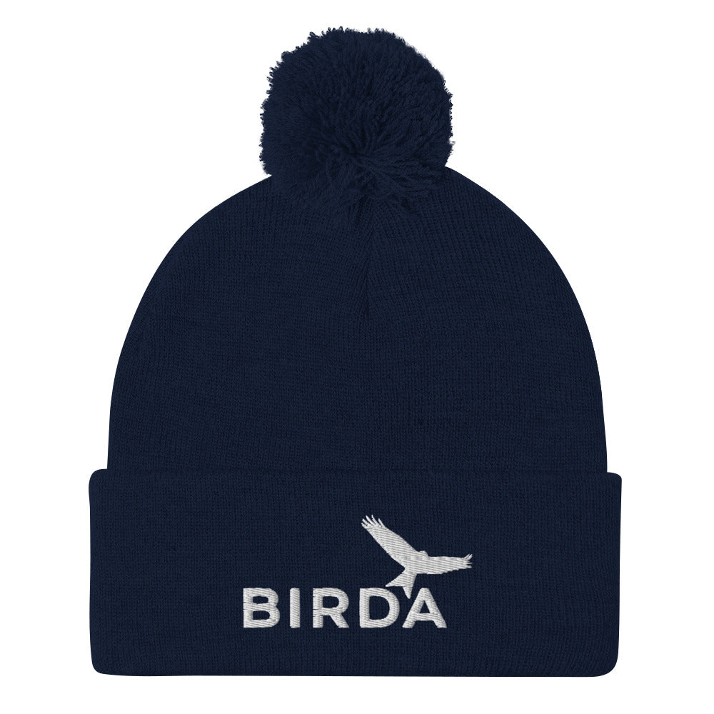 Bird Pom-pom beanie in navy