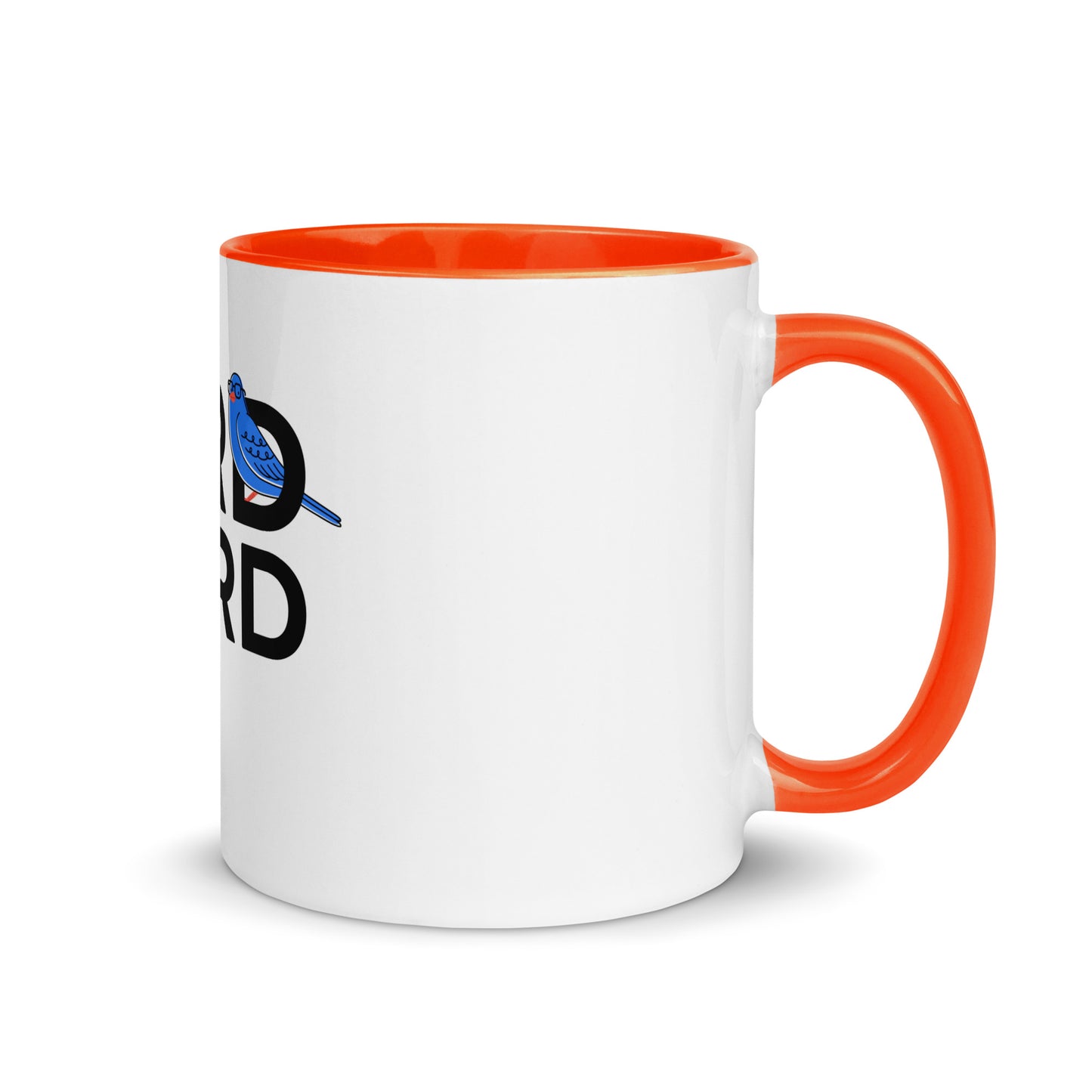 bird nerd mug in orange side