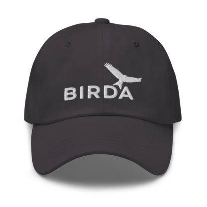 Birda bird cap - classic dad hat in grey front angle