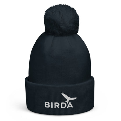 Birda Bird Cuffed Pom-Pom beanie in navy