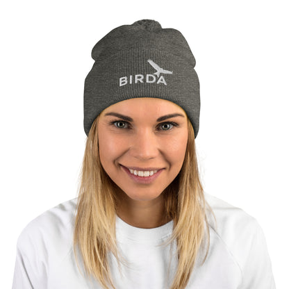 Bird Pom-pom beanie in dark heather