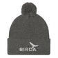 Bird Pom-pom beanie in grey