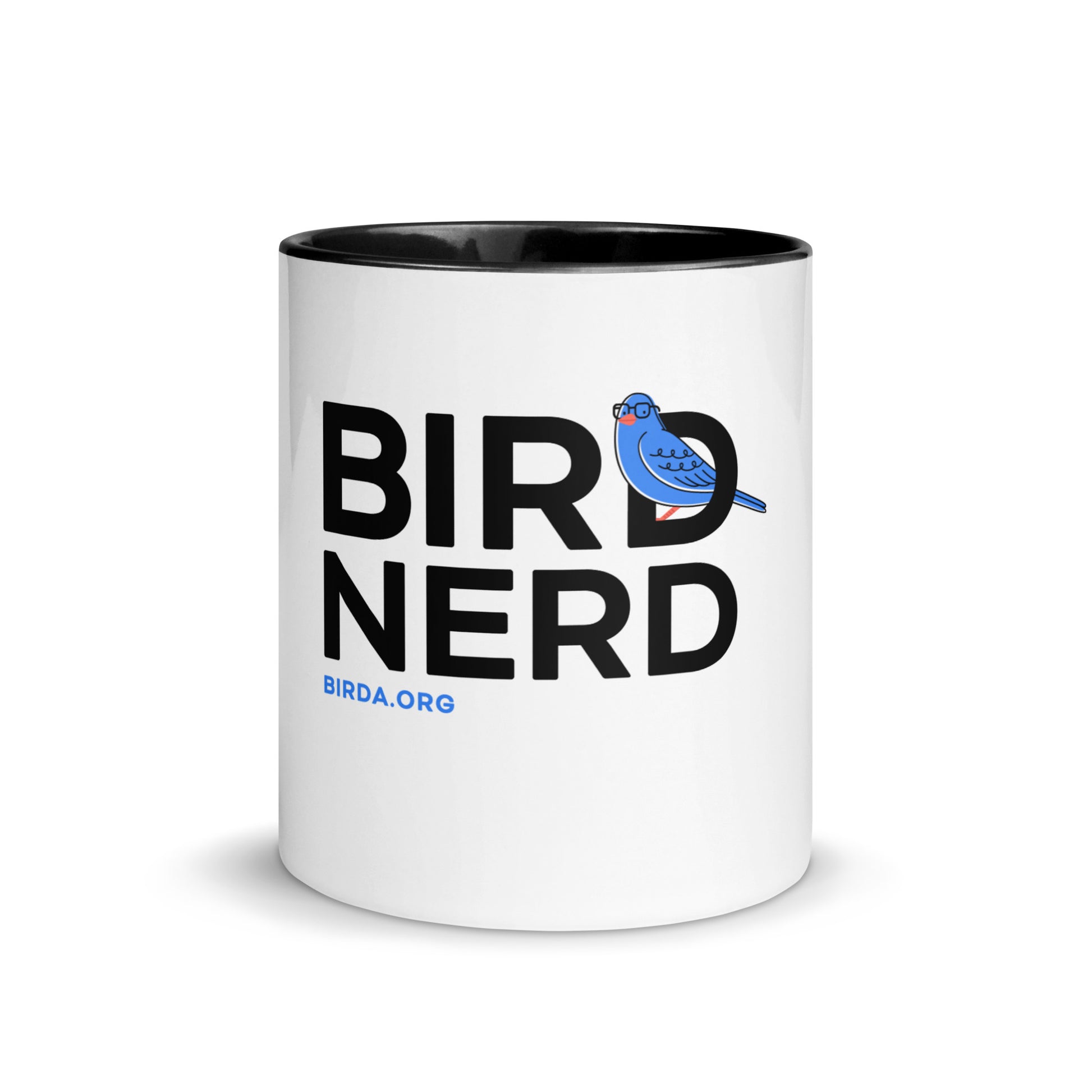 bird nerd mug in black front