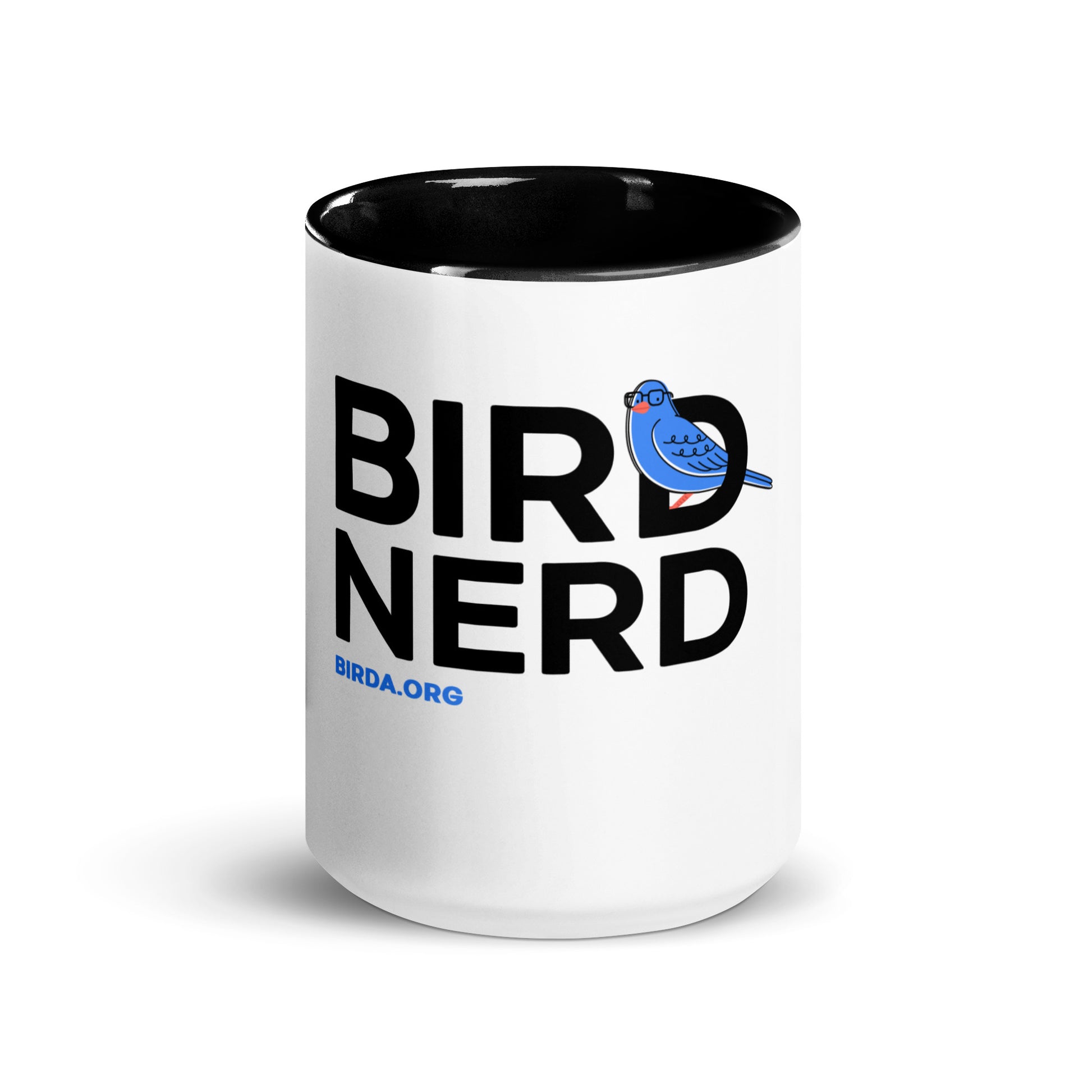 bird nerd mug in black side  15 oz